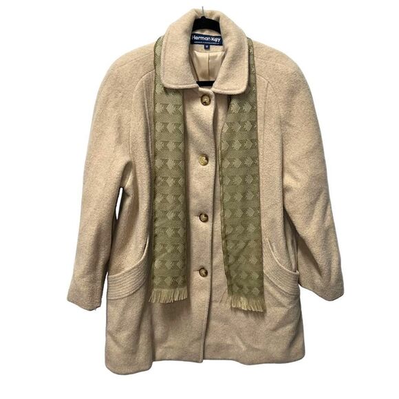 Vintage Herman Kay Tan Wool Blend Overcoat - Picture 1 of 4